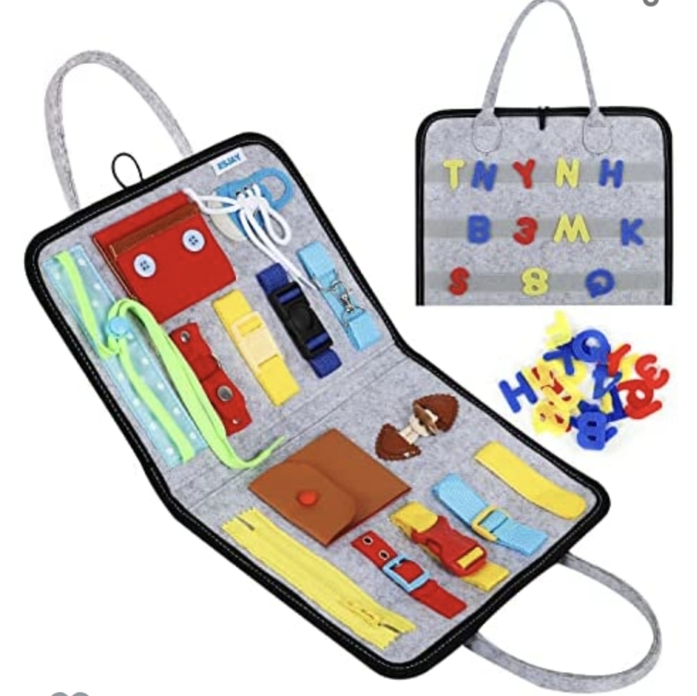 Sensory Busy Board for Fine Motor Skill, Montessori Toys.